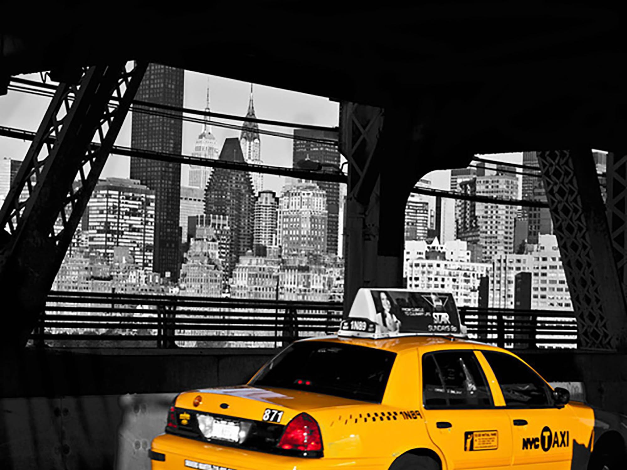 Taxi en el puente de Queensboro, Nueva York