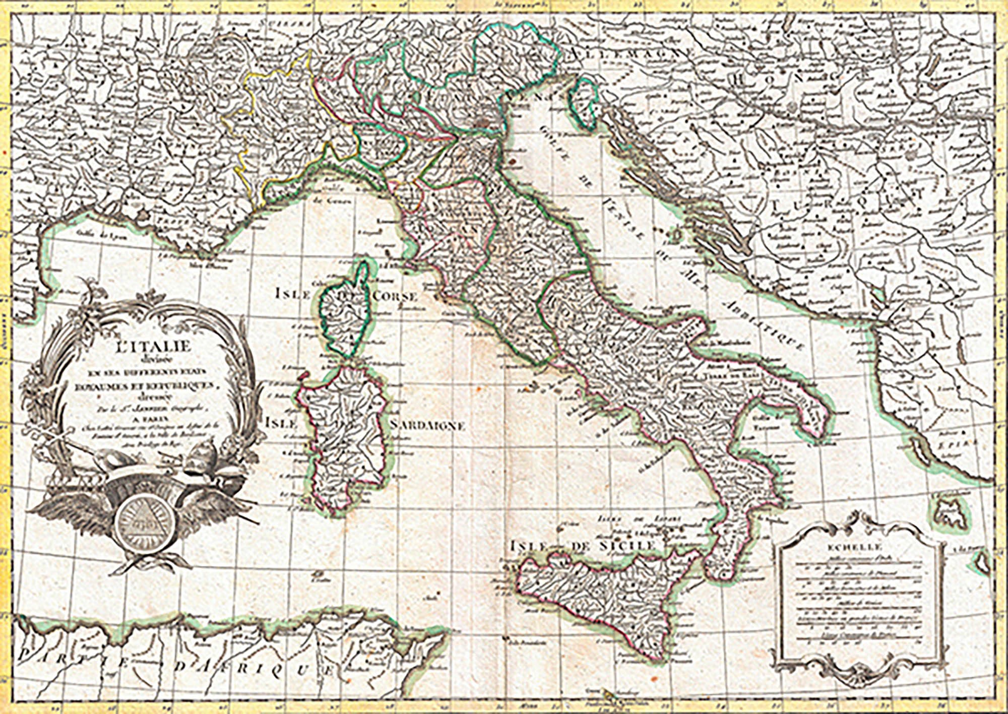 Mapa de Italia, 1770