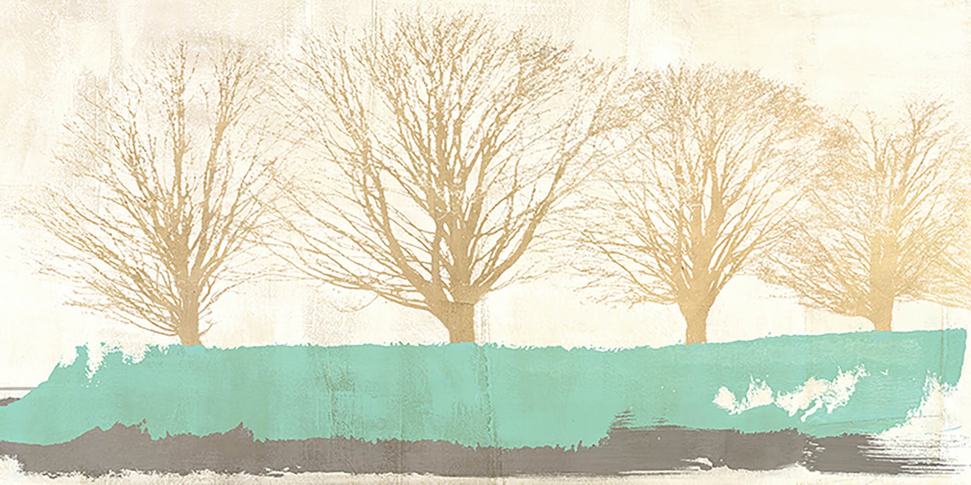 Líneas de árboles de oro