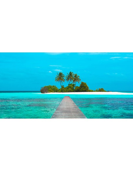 Muelle e isla maldiva