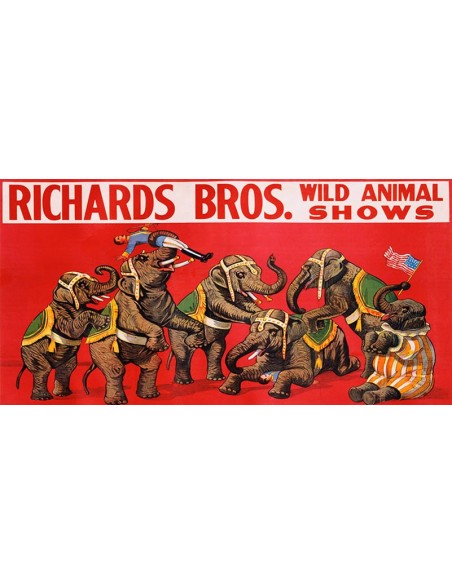 Espectáculos de animales salvajes de Richards Bros., hacia 1925