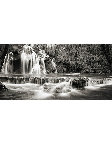 Cascada en un bosque (BW)