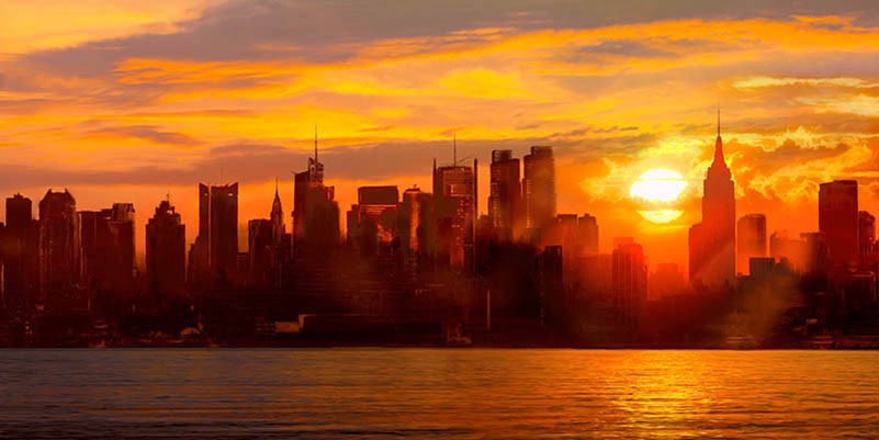 Puesta de sol sobre Manhattan