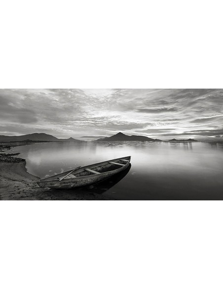 Atardecer en un lago, Escocia (blanco y negro)