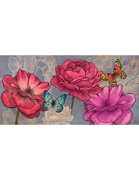 Rosas y mariposas (fresno)