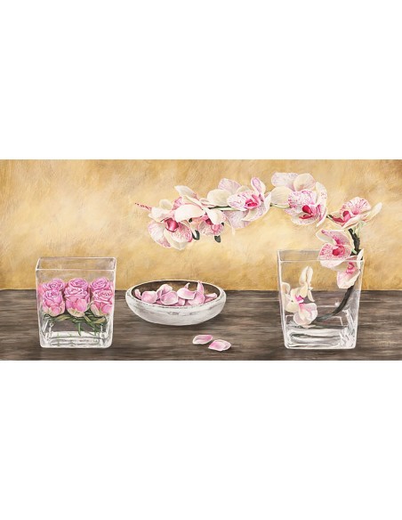 Arreglo de orquídeas y rosas