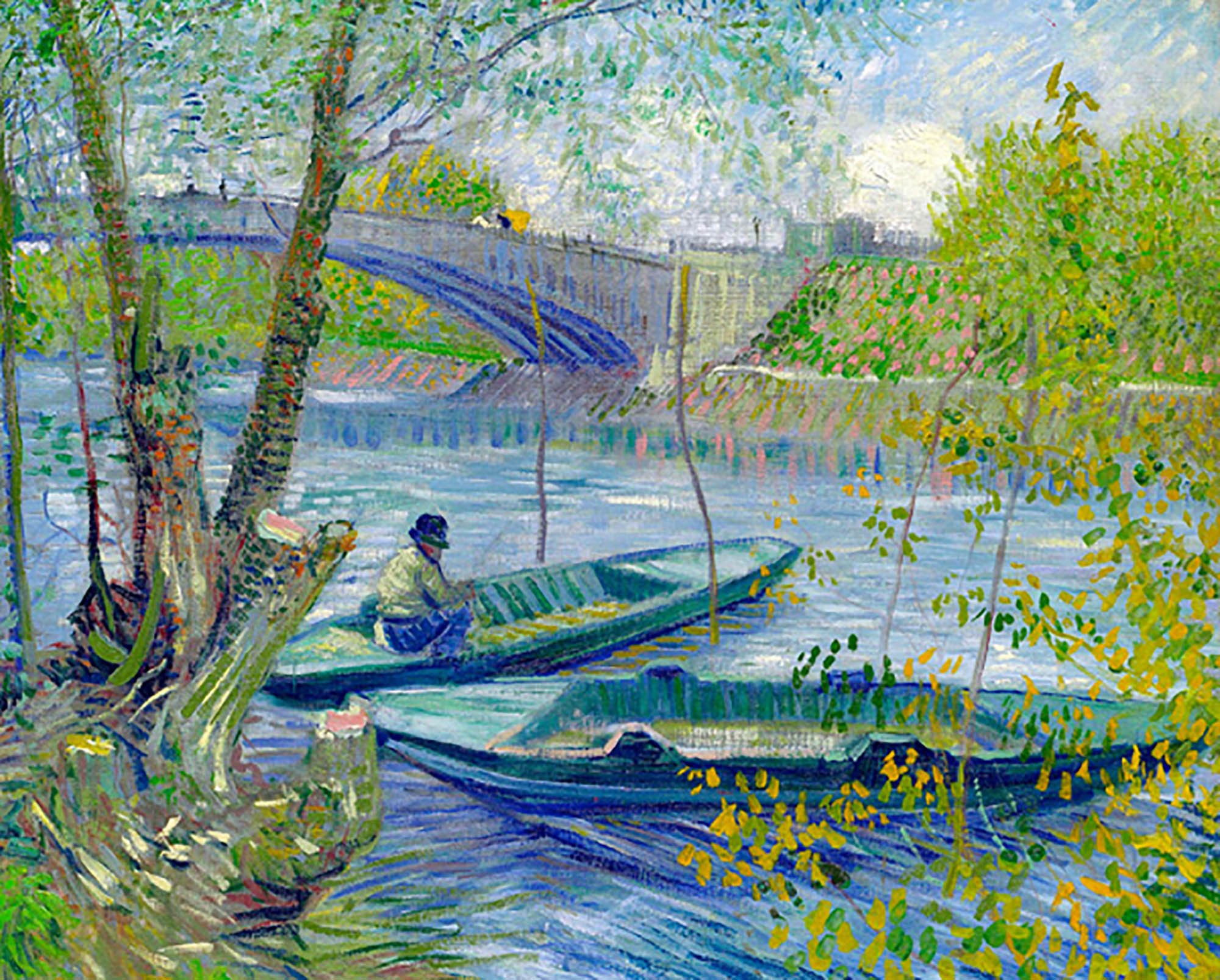 Pesca en primavera, el Pont de Clichy (Asnires)