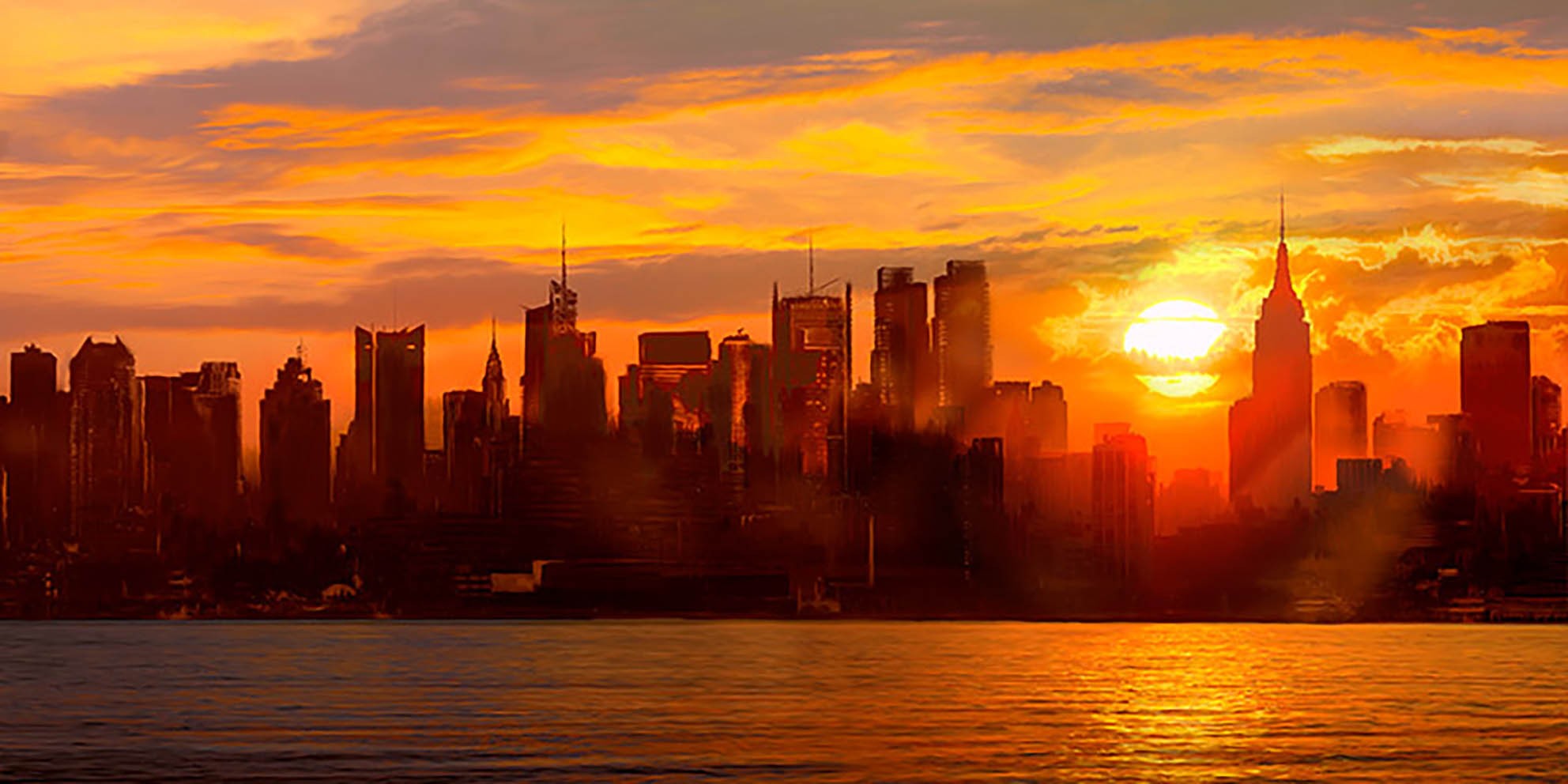 Puesta de sol sobre Manhattan
