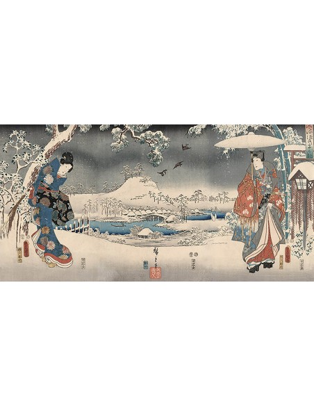 Paisaje nevado con una mujer y un hombre, 1853