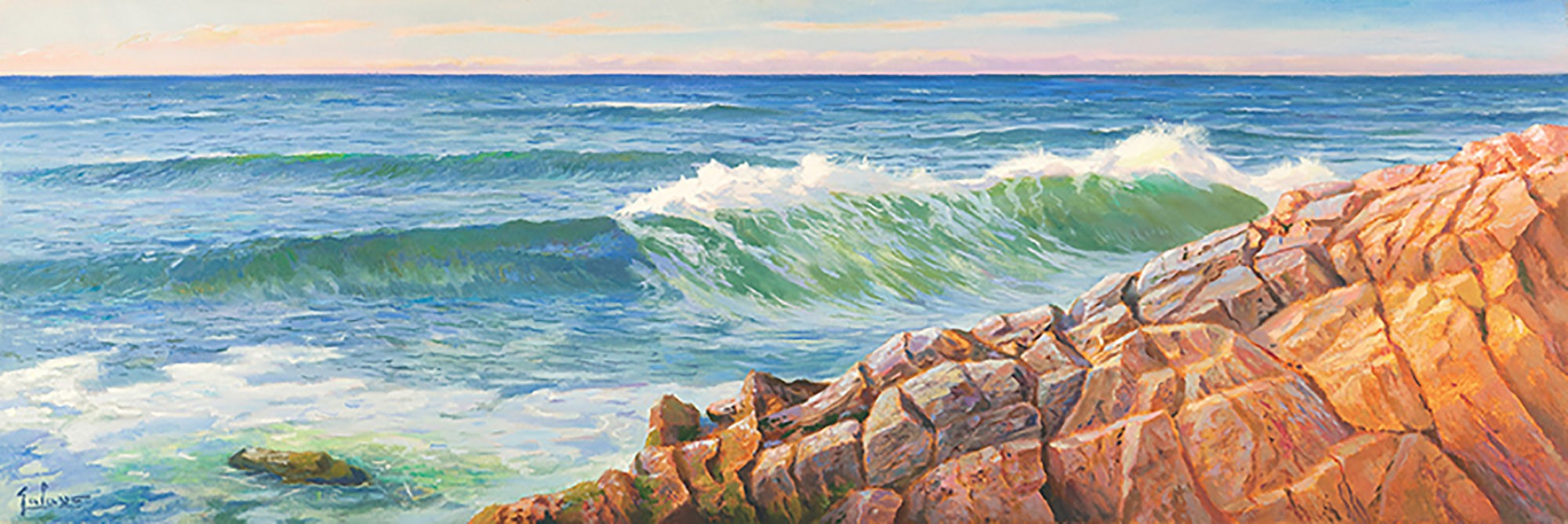 Olas en el acantilado