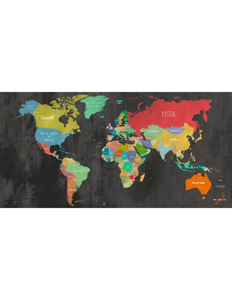 Mapa moderno del mundo (pizarra, detalle)