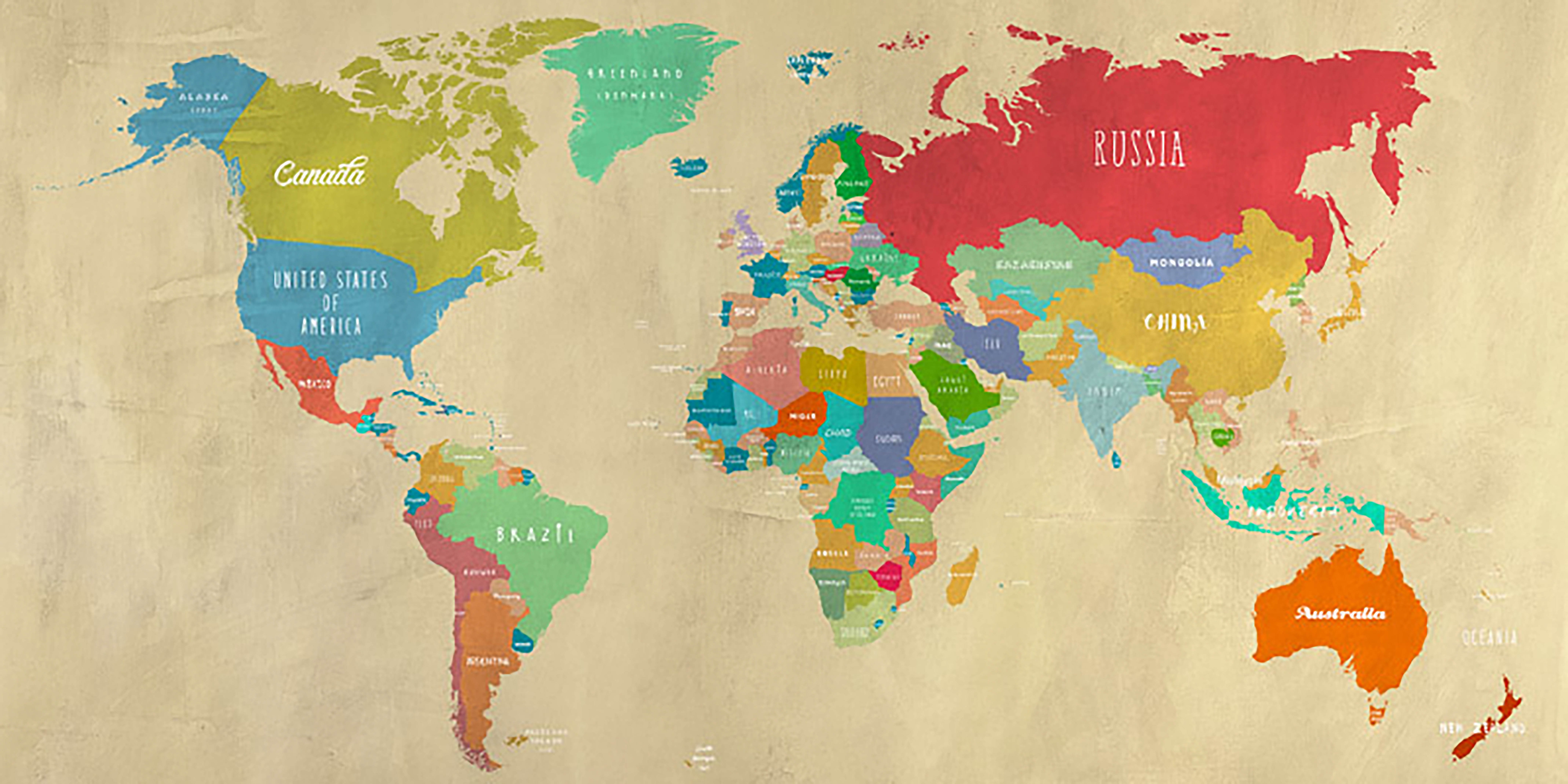 Mapa moderno del mundo (detalle)
