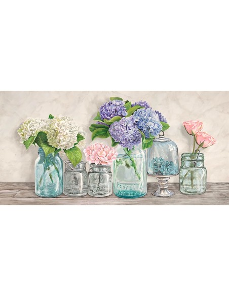 Flores en tarros de cristal