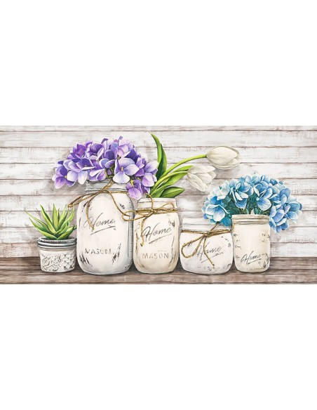 Hortensias en tarros de cristal