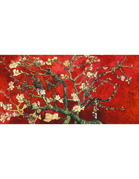 Van Gogh Deco - Almendro en flor (variación roja, detalle)