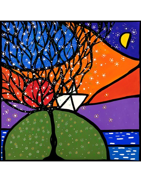 El pequeño barco en la colina