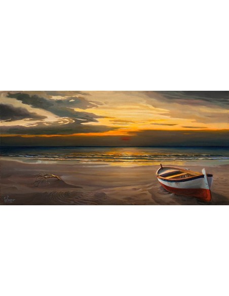 Puesta de sol en la costa