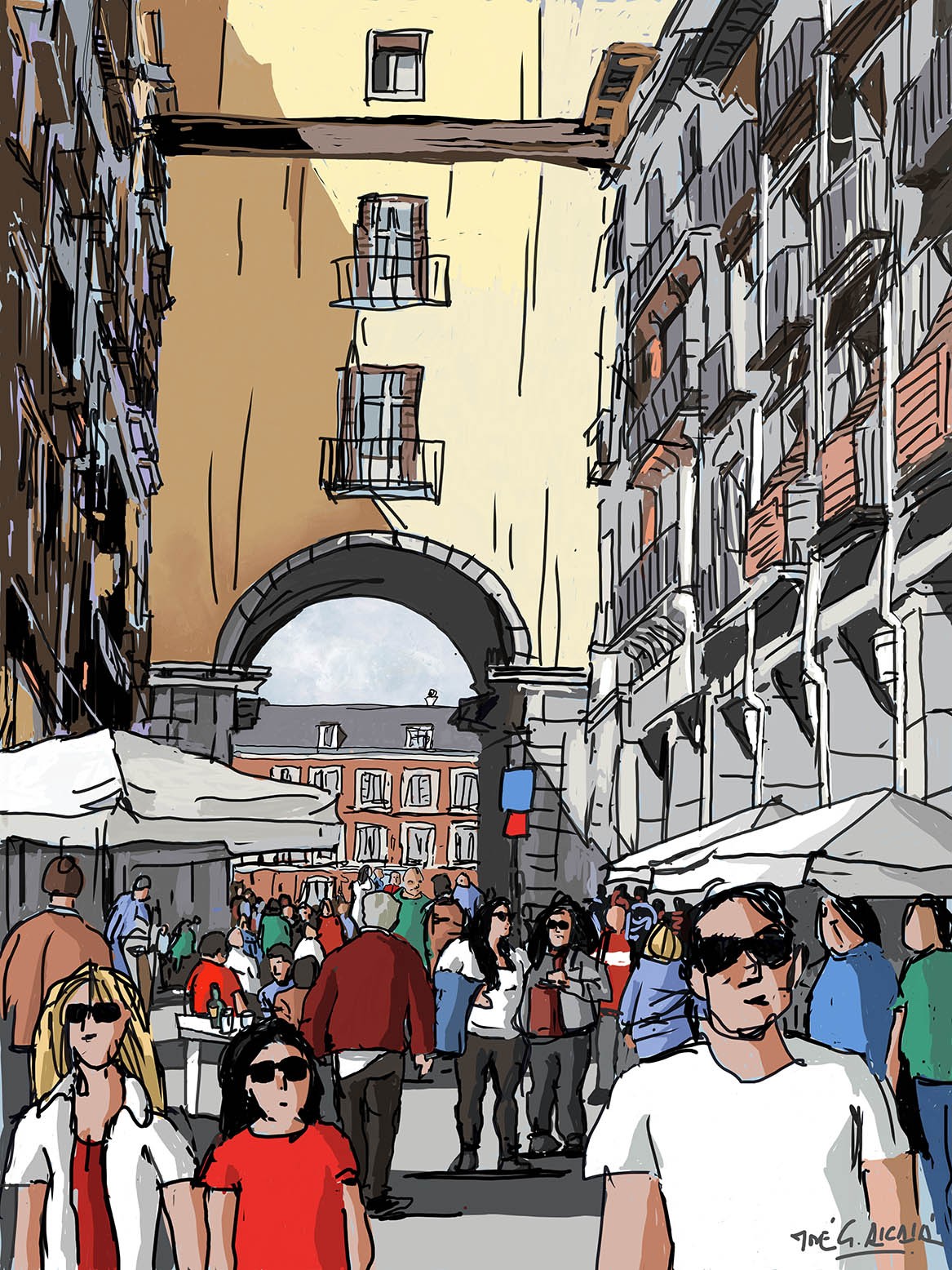 Entrada Plaza Mayor, Madrid