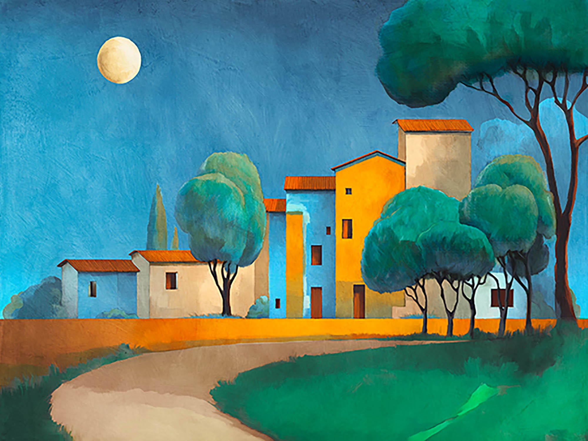 Villaggio sotto la luna