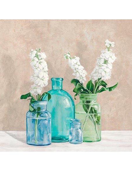 Ambientación floral con jarrones de cristal II