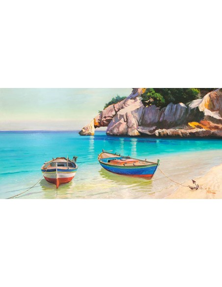 Barcos en la cala, Cerdeña (detalle)