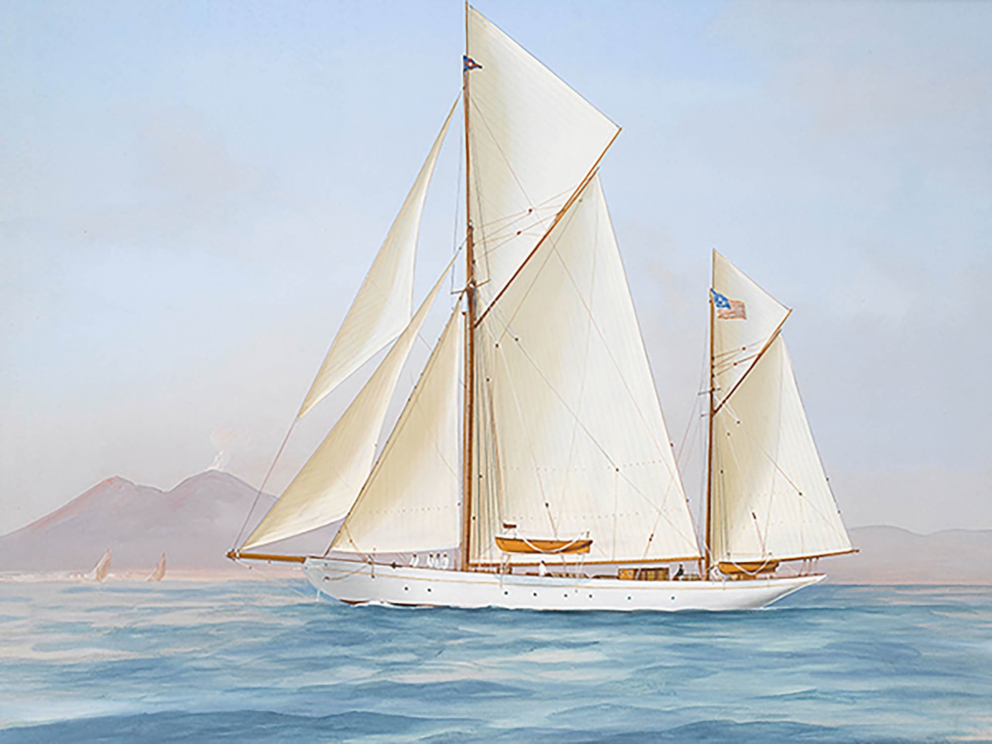 El ketch de carreras Xarifa en la bahía de Nápoles, 1913