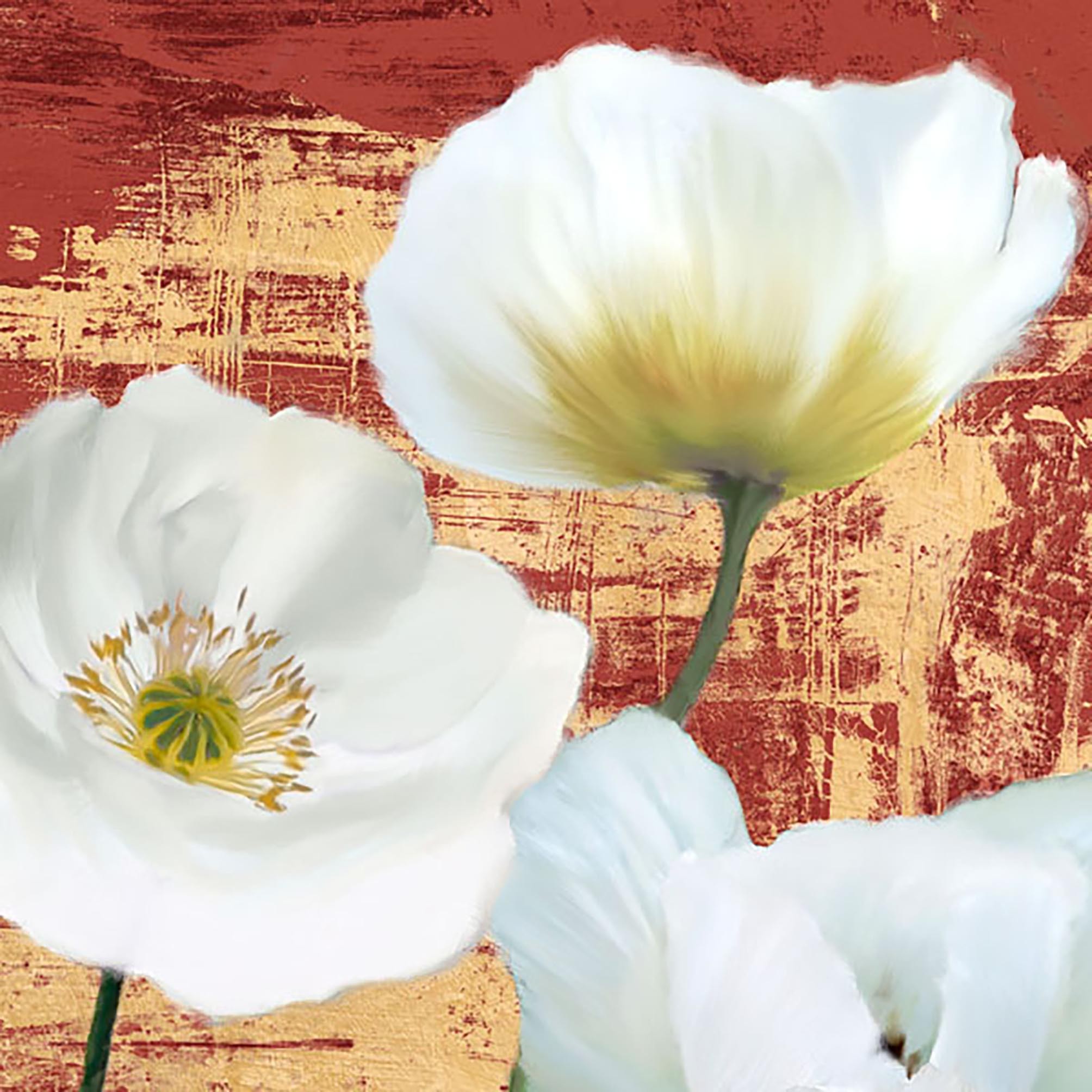 Amapolas lavadas (rojas y doradas) II