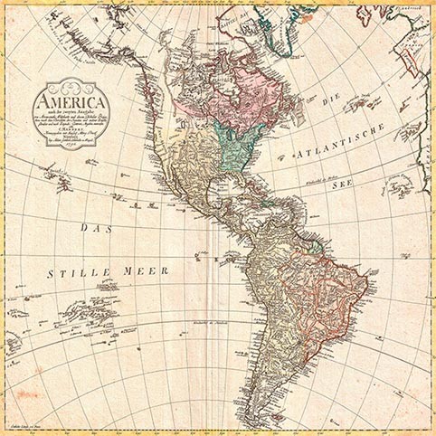 Mapa de América del Norte y América del Sur, 1796