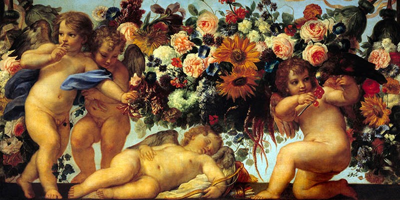Amores y guirlandes de flores II