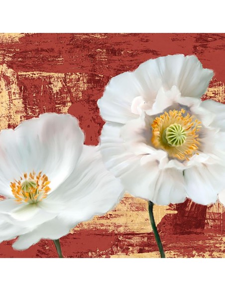 Amapolas lavadas (rojas y doradas) I