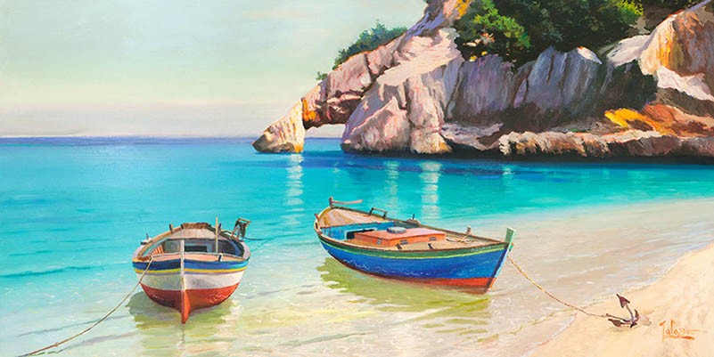 Barcos en la cala, Cerdeña (detalle)