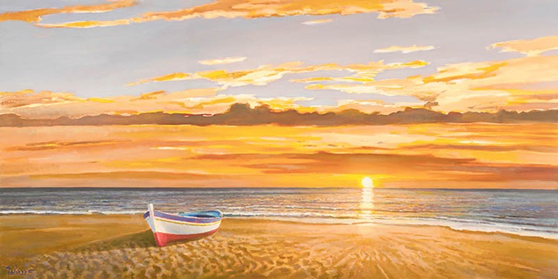 Puesta de sol en la costa