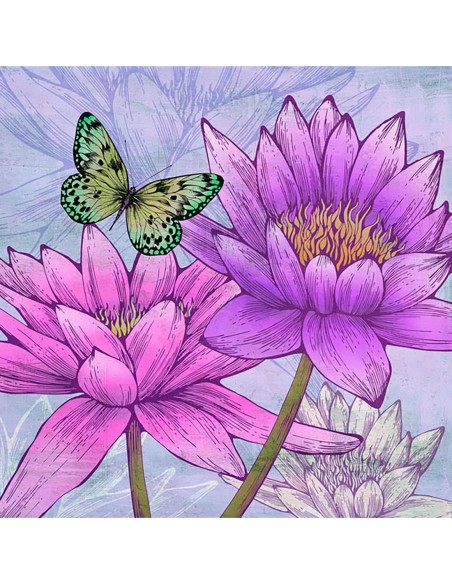 Rosas y mariposas (detalle)