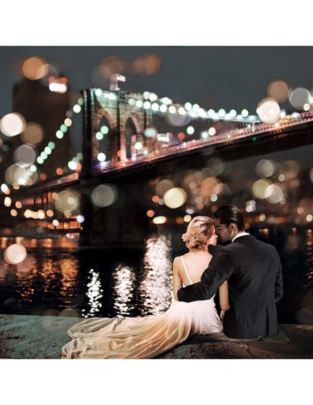 Besándose en una noche de Nueva York (detalle)