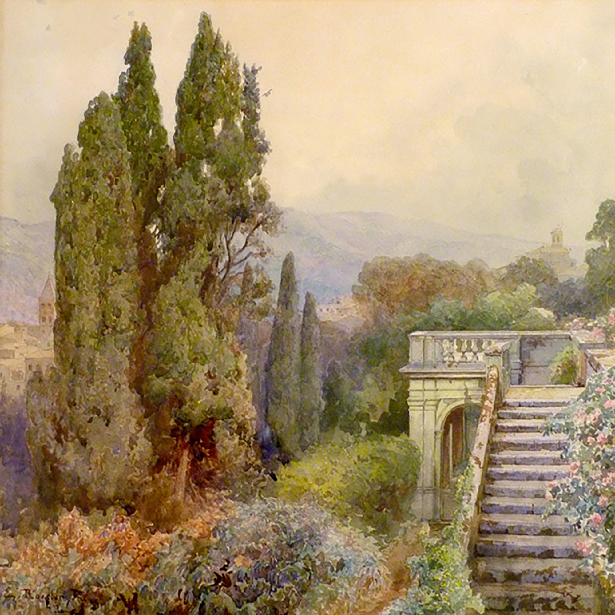 Terraza de Villa d'Este, Tivoli, 1845