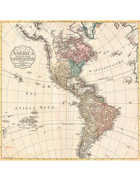 Mapa de América del Norte y América del Sur, 1796