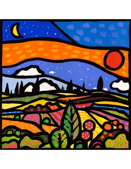 Puesta de sol en la colina