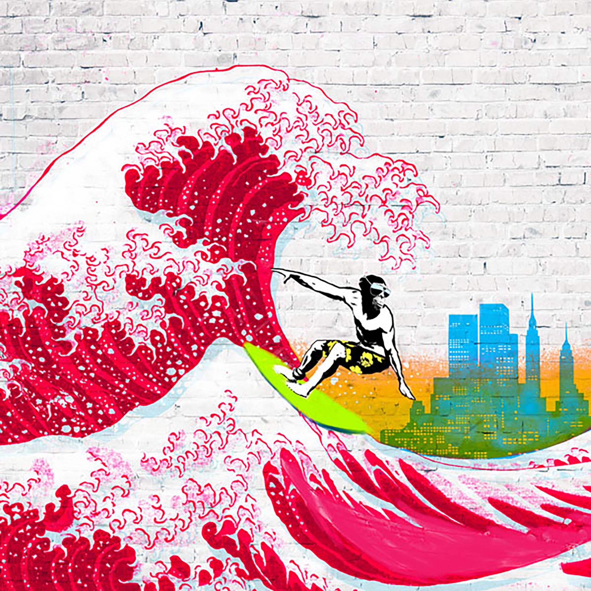 Surfeando en Nueva York (detalle)