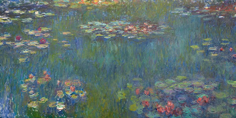Le Bassin aux nymphéas, reflejos verdes, 1920-1926